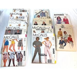1980s Sewing Patterns Simplicity McCalls Butterick Lot of 11 Patterns Retro MCM